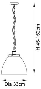 Endon 106895 - Lustr na řetězu HANSEN 1xE27/10W/230V měděná
