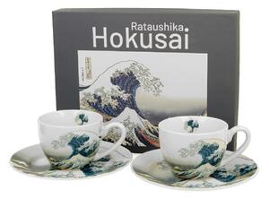 Porcelánový šálek s podšálkem Hokusai The Great Wave 90 ml sada 2ks