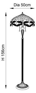 Endon 70940 - Stojací lampa Tiffany DRAGONFLY 2xE27/60W/230V pr. 50 cm