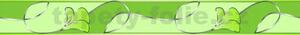 Samolepící bordura D 58-007-7, rozměr 5 m x 5,8 cm, květy s vlnovkami tmavě zelené, IMPOL TRADE