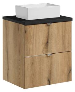 Comad Koupelnová skříňka s deskovým umyvadlem set Nova Oak II. 50 dub coast evoke/černá