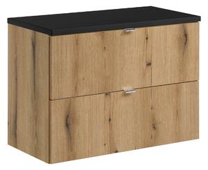 Comad Koupelnová skříňka pod deskové umyvadlo Nova Oak 80 dub coast evoke/černá