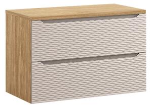 Comad Koupelnová skříňka pod deskové umyvadlo Ocean Beige 90 béžová/dub olejovaný