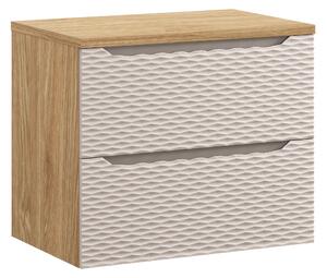 Comad Koupelnová skříňka pod deskové umyvadlo Ocean Beige 70 béžová/dub olejovaný