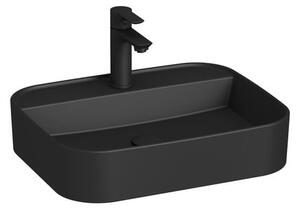 Umyvadlo na desku Jika Astra 50x40 cm černá mat otvor pro baterii, bez přepadu H8183627161111