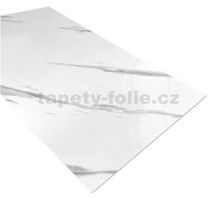 Samolepící PVC 3D panely LVT07, cena za kus, rozměr 60 x 30 cm, mramor bílo-černý lesklý, IMPOL TRADE