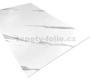Samolepící PVC 3D panely LVT07, cena za kus, rozměr 60 x 30 cm, mramor bílo-černý lesklý, IMPOL TRADE
