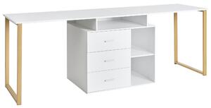 Nastavitelný stůl ASHMORE Bílá 165/220 cm 55 cm