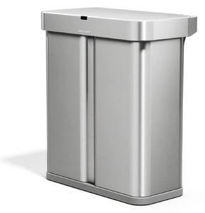 Simplehuman bezdotykový odpadkový koš DUAL SENSOR, 58 L (34/24), hlasové ovládání, nerez