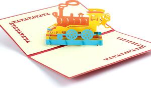 3D přání Dětský vláček s opičkou