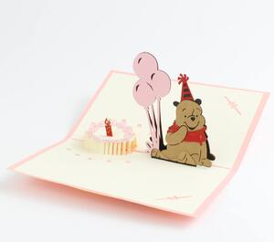 3D přání Narozeniny s medvídkem Pú