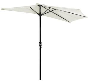 Zahradní slunečník Outsunny 270x137x236 cm s kličkou a polokruhovým tvarem pro terasu, patio a bazén | Aosom
