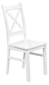 Židle s křížovým opěradlem Bílá/bílá