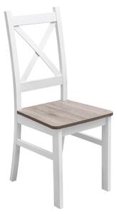 Židle s křížovým opěradlem Bílá/San Remo