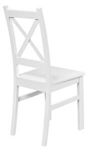 Židle s křížovým opěradlem Bílá/bílá