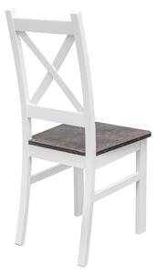 Židle s křížovým opěradlem Bílá/Betonová