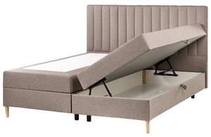 Kontinentální postel s úložným prostorem Tkanina OFFICER 180 x 200 cm Taupe