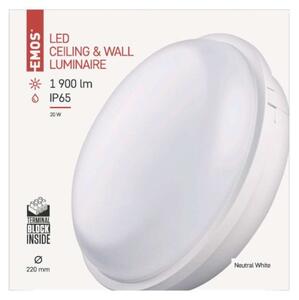 EMOS LED přisazené venkovní svítidlo PLDSVK, 20W, denní bílá, 22cm, kulaté, IP65, bílé ZM3010