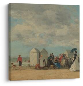 Obraz - Eugène Boudin, Beach Scene, reprodukce (30x30 cm)