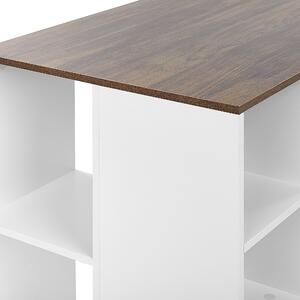 Psací stůl 120 x 60 cm tmavé dřevo/bílý DESE