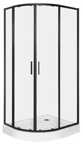 Novoterm Asymetrický sprchový kout NV-Solid RA BL 80x100, černý/transparent - bez vaničky