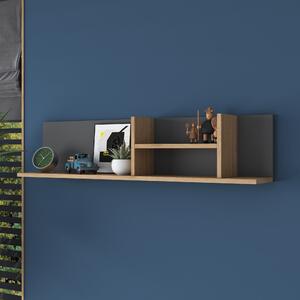 Kalune Design Nástěnná police AE103 antracitová/ořech