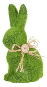 Zelený dekorační zajíc z umělé trávy- 16 cm