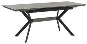 Rozkládací jídelní stůl 140/180 x 80 cm šedý s černou BENSON