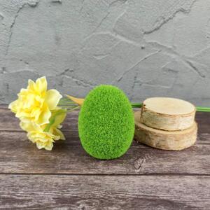 Zelené dekorační vajíčko z umělé trávy- 8 cm