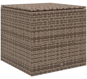 Outsunny Syntetický Ratanový Zahradní Úložný Box 75x75x70 cm s Hydraulickým Pístem a Ocelovým Rámem, Nosnost 50 kg, Khaki | Aosom