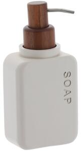 Dávkovač mýdla Salva, béžová/s dřevěnými prvky, 300 ml