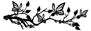 Wallity Nástěnný kovový věšák Butterfly 60 cm černý