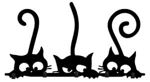 Wallity Nástěnný kovový věšák Cats 60 cm černý
