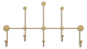 Wallity Nástěnný kovový věšák Iyon 80 cm zlatý
