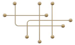 Wallity Nástěnný kovový věšák Samara 107 cm zlatý