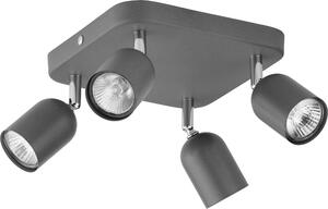 TK-LIGHTING Stropní bodové LED osvětlení TOP, 4xGU10, 10W, šedé, hranaté 3306