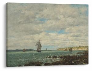 Obraz - Eugène Boudin, Coast of Brittany, reprodukce (70x50 cm)