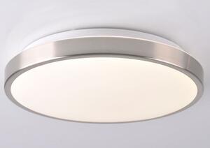 PLX LED stropní moderní osvětlení JOHN, 15W, denní bílá, 29cm, kulaté, stříbrné 314888