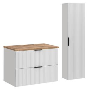 Comad Koupelnová sestava Casad s deskou a skříňkami 80 cm bílá/dub wotan