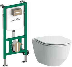 Sada WC mísa se sedátkem s pomalým sklápěním Laufen Pro A H8669560000001, podomítkový WC modul Laufen Ineo H9201140000001