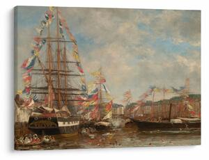 Obraz - Eugène Boudin, Festival in the Harbor of Honfleur, reprodukce (70x50 cm)