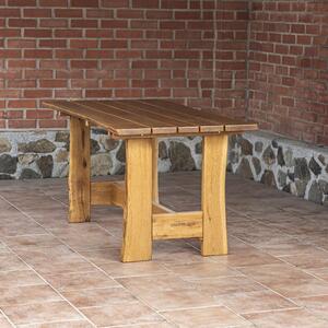 KULHÁNEK Rustikální stůl dubový Odstín nátěru: lazura - pinia, Velikost desky: individuální