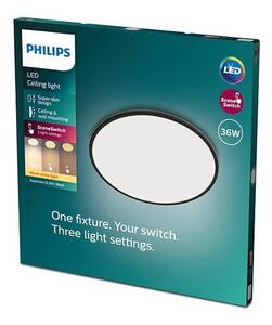 Superslim CL550 přisazené LED svítidlo 36W 3600lm 2700K krokové stmívání IP20 55cm, černé