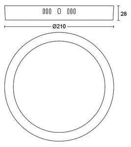 Magneos přisazené LED svítidlo 1x12W 1350lm 4000K IP20 kulaté 21cm, bílé