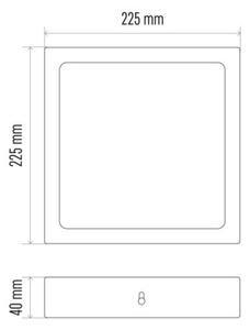 EMOS Přisazený LED panel N-PNL, 18W, denní bílá, 22,5x22,5cm, hranatý, stříbrný ZM6242