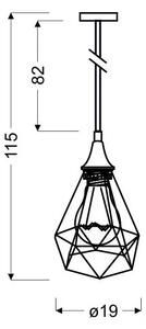 CLX Závěsné designové osvětlení GIACINTO, 1xE27, 60W, černé 31-62888