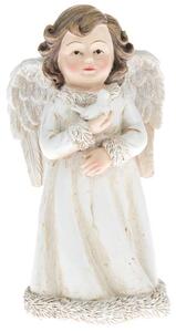 Polyresinový anděl s ptáčkem AND22122