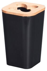 Bathroom Solutions Koupelnový pohár na kartáčky Soap, černá/s dřevěnými prvky