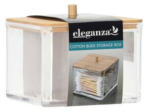 Koupelnová nádoba Elegan, čirá/s dřevěnými prvky