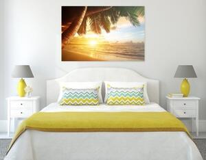 Obraz východ slunce na karibské pláži - 60x40 cm